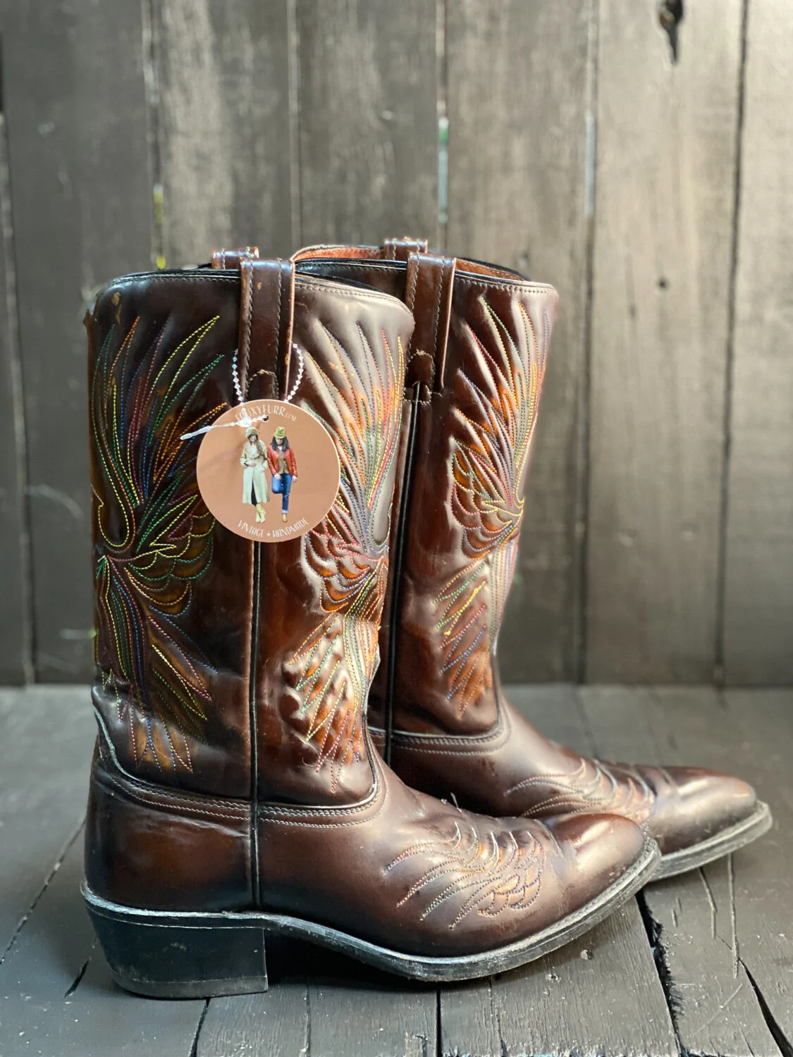 Womens US 11 Acme Boots FauxyFurr Vintage Handmade